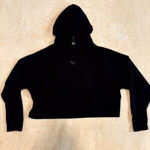 Puma Black Textured Cropped Hoodie – Women’s XL